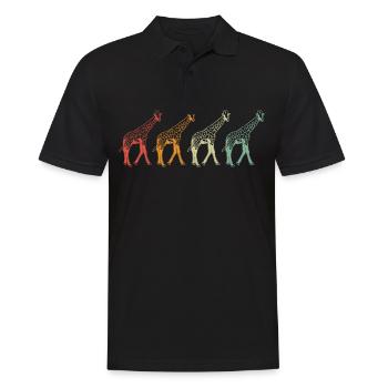 Giraffe, Animal, Africa, Giraffes - Men's Polo Shirt - black - Front - Kai (181cm)