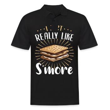 S’more Camping Smores Bonbons à la guimauve - Polo Homme - noir - Devant - Kai (181cm)
