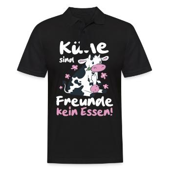 Vegetarier Veganer Tierschutz Tierrecht Veggie - Männer Poloshirt - Schwarz - Vorne - Kai (181cm)