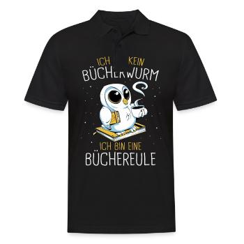Buch Lesen Bücher Buch Nerd Bücherwurm - Männer Poloshirt - Schwarz - Vorne - Kai (181cm)