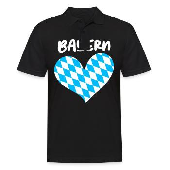 Freistaat Bayern Bayrisch - Männer Poloshirt - Schwarz - Vorne - Kai (181cm)