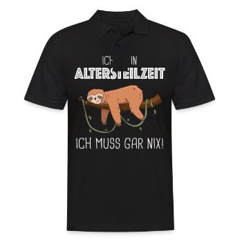 Altersteilzeit ATZ - Männer Poloshirt - Schwarz - Vorne - Kai (181cm)