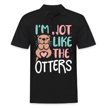 Otter Seeotter - Männer Poloshirt - Schwarz - Vorne - Kai (181cm)
