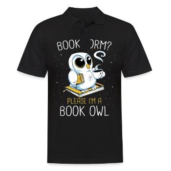Bücher Buch lesen Bücherei Bibliothek Bücherwurm - Männer Poloshirt - Schwarz - Vorne - Kai (181cm)