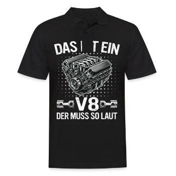 V8 Motor 8 Zylinder Hubraum Auto Tuning Tuner - Männer Poloshirt - Schwarz - Vorne - Kai (181cm)
