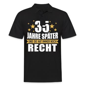 35 Hochzeitstag Jahrestag Ehemann Ehefrau - Männer Poloshirt - Schwarz - Vorne - Kai (181cm)