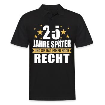 25 Hochzeitstag Jahrestag Ehemann Ehefrau - Männer Poloshirt - Schwarz - Vorne - Kai (181cm)