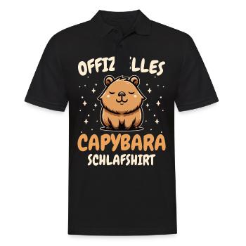 Capybara Wasserschwein Capybaras - Männer Poloshirt - Schwarz - Vorne - Kai (181cm)