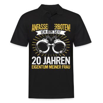 20 Hochzeitstag Jahrestag Ehemann Ehefrau - Männer Poloshirt - Schwarz - Vorne - Kai (181cm)