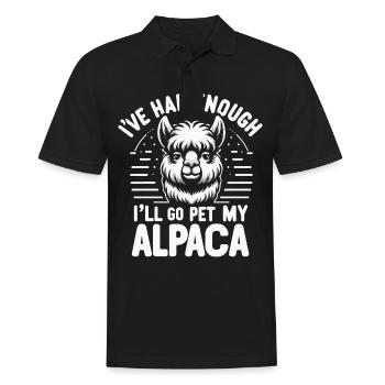 Alpaka Llama - Männer Poloshirt - Schwarz - Vorne - Kai (181cm)