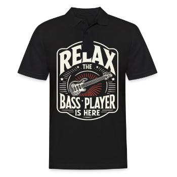 Bass Guitar Bassist Bass Instrument - Men's Polo Shirt - black - Front - Kai (181cm)