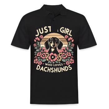 Dackel Hund - Männer Poloshirt - Schwarz - Vorne - Kai (181cm)