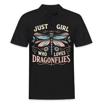 Libelle Libellen Insekten Natur - Männer Poloshirt - Schwarz - Vorne - Kai (181cm)