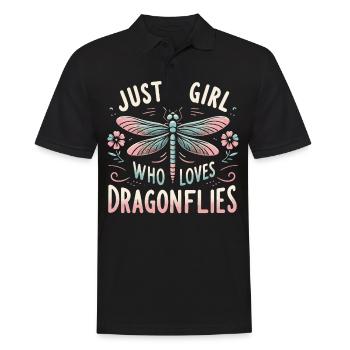 Libelle Libellen Insekten Natur - Männer Poloshirt - Schwarz - Vorne - Kai (181cm)