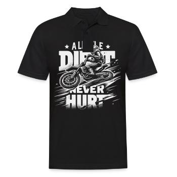 Motocross Dirtbike Supermoto - Männer Poloshirt - Schwarz - Vorne - Kai (181cm)