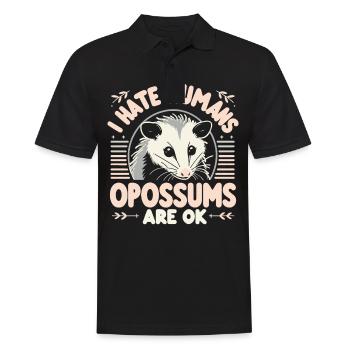 Opossum Possum Animal - Men's Polo Shirt - black - Front - Kai (181cm)
