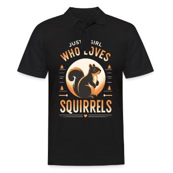 Squirrel Animal Rodent - Men's Polo Shirt - black - Front - Kai (181cm)