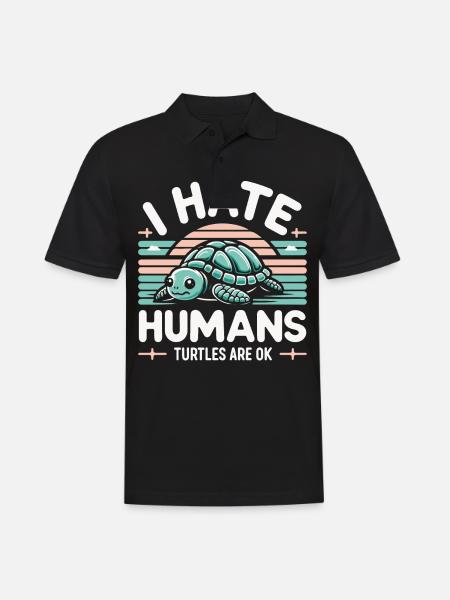 Turtle Sea Turtle Turtle Animal - Men's Polo Shirt - black
