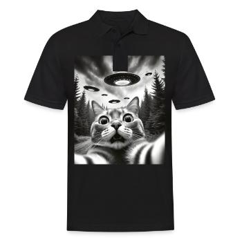 Alien UFO Aliens Außerirdischer - Men's Polo Shirt - black - Front - Kai (181cm)