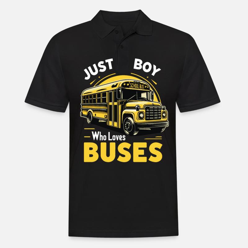 Bus Busfahrer Schulbus - Männer Poloshirt - Schwarz