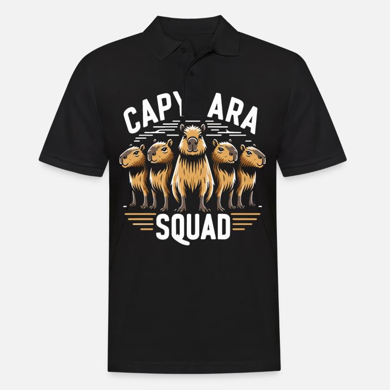 Capybara Wasserschwein Nagetier Tier - Männer Poloshirt - Schwarz