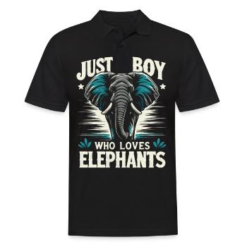 Éléphant Animal Éléphant Zoo - Polo Homme - noir - Devant - Kai (181cm)