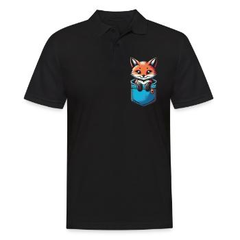 Fuchs Füchse Tier - Männer Poloshirt - Schwarz - Vorne - Kai (181cm)