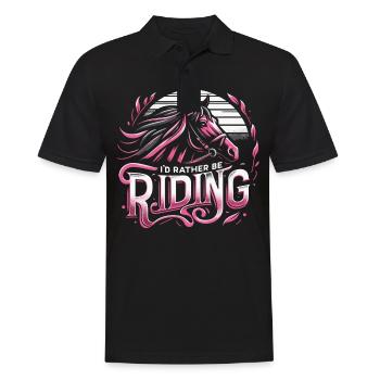 Pferd Pferde Reiten Pferdereiten Sprungreiten - Männer Poloshirt - Schwarz - Vorne - Kai (181cm)