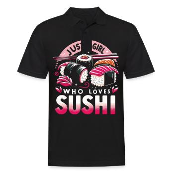 Sushi Japanisches Essen Maki Sushi Kawaii - Männer Poloshirt - Schwarz - Vorne - Kai (181cm)