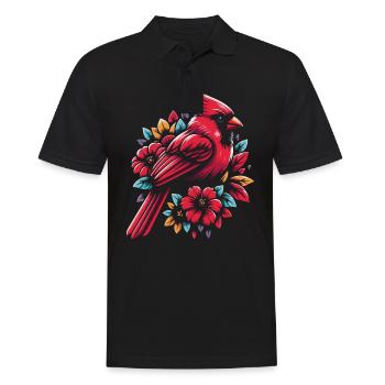 Kardinal Rotkardinal Vogel Roter Kardinal - Männer Poloshirt - Schwarz - Vorne - Kai (181cm)