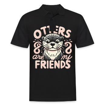Otter Seeotter - Männer Poloshirt - Schwarz - Vorne - Kai (181cm)