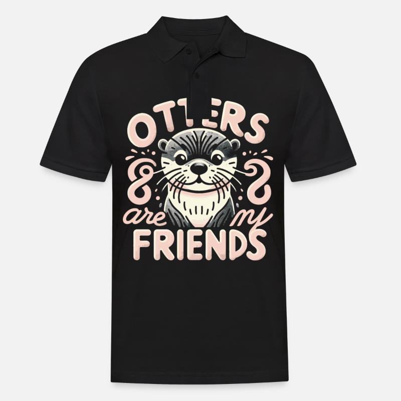 Otter Seeotter - Männer Poloshirt - Schwarz