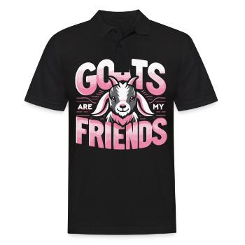 Ziege Ziegen Tier Goat - Männer Poloshirt - Schwarz - Vorne - Kai (181cm)