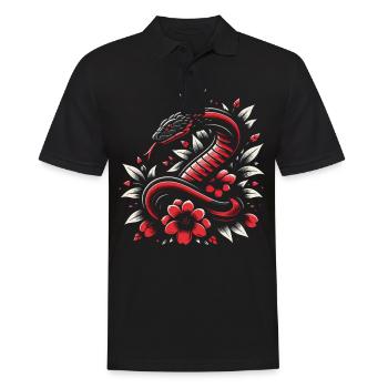 Snake, Snake, Animal - Men's Polo Shirt - black - Front - Kai (181cm)