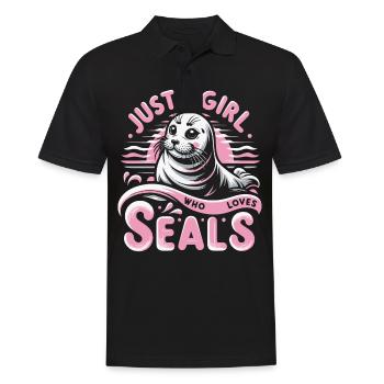 Robbe Robben Tier Seelöwe - Männer Poloshirt - Schwarz - Vorne - Kai (181cm)