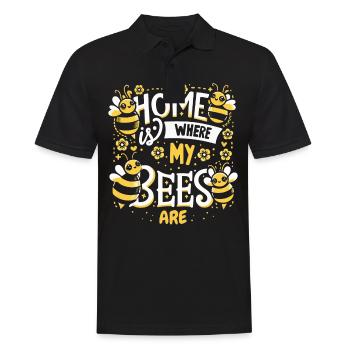 Honigbiene Imker Bienen Biene - Männer Poloshirt - Schwarz - Vorne - Kai (181cm)