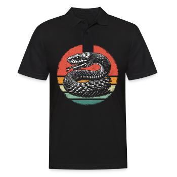 Snake, Snake, Animal - Men's Polo Shirt - black - Front - Kai (181cm)