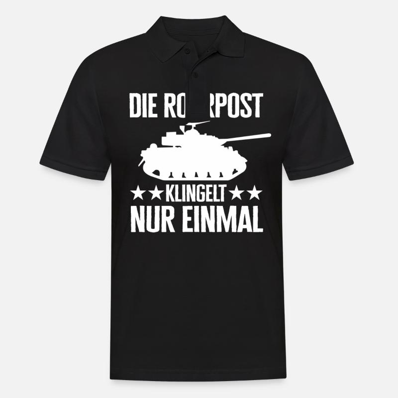 Panzer Kampfpanzer Panzerkampfwagen Panzerfahrer - Männer Poloshirt - Schwarz