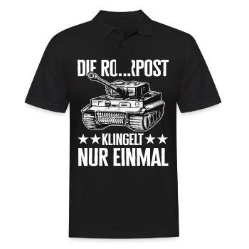 Panzer Kampfpanzer Panzerkampfwagen Panzerfahrer - Männer Poloshirt - Schwarz - Vorne - Kai (181cm)