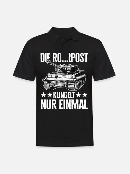Panzer Kampfpanzer Panzerkampfwagen Panzerfahrer - Männer Poloshirt - Schwarz