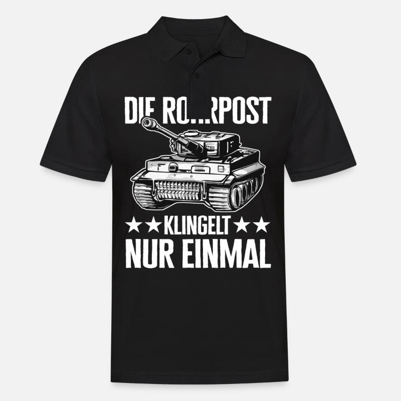 Panzer Kampfpanzer Panzerkampfwagen Panzerfahrer - Männer Poloshirt - Schwarz