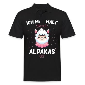 Alpaga Lama Alpagas Animal - Polo Homme - noir - Devant - Kai (181cm)