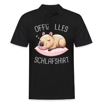 Capybara Wasserschwein Capybaras - Männer Poloshirt - Schwarz - Vorne - Kai (181cm)
