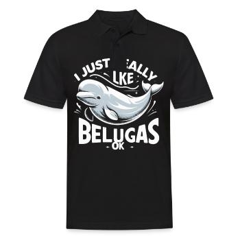 Beluga Whale Ocean Belugas Whales - Men's Polo Shirt - black - Front - Kai (181cm)