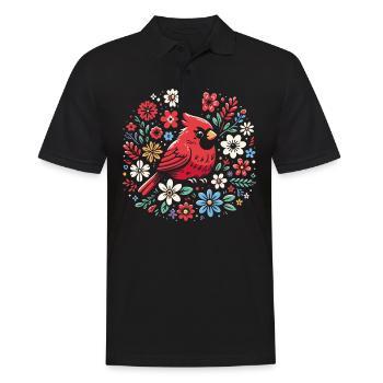Kardinal Rotkardinal Vogel Roter Kardinal - Männer Poloshirt - Schwarz - Vorne - Kai (181cm)