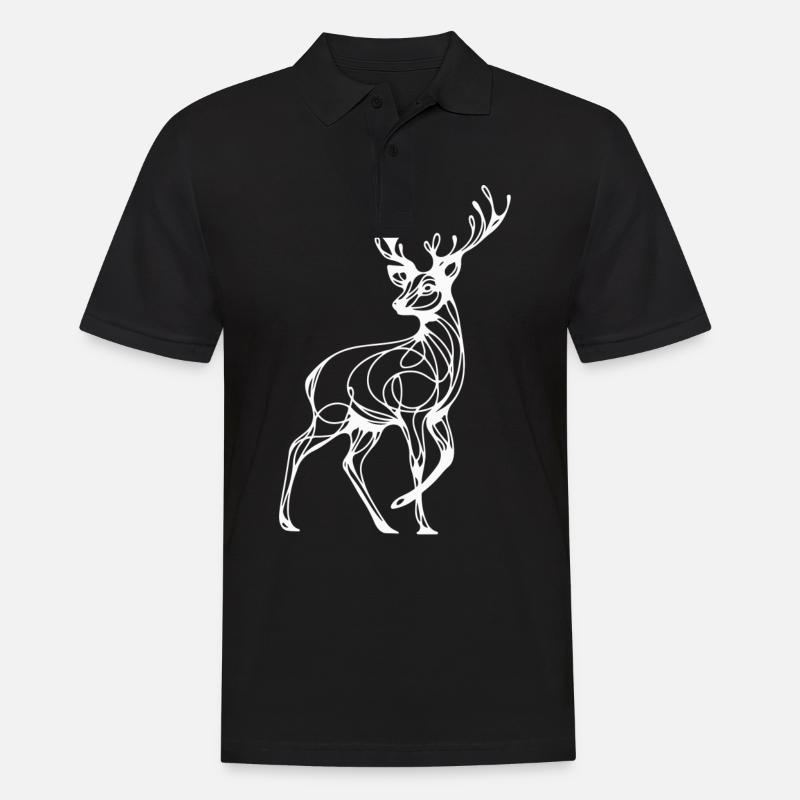 Reh Hirsch Jäger Tier - Männer Poloshirt - Schwarz