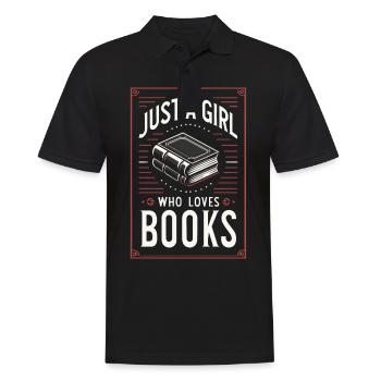 Bücher Buch lesen Bücherei Bibliothek Bücherwurm - Männer Poloshirt - Schwarz - Vorne - Kai (181cm)