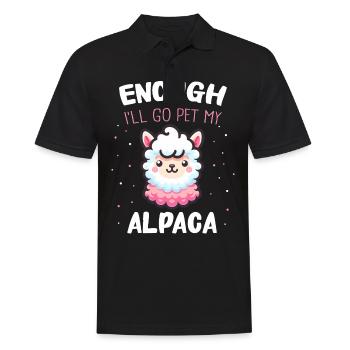 Alpaka Llama - Männer Poloshirt - Schwarz - Vorne - Kai (181cm)