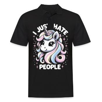 Unicorn Unicorns Fairy Tale Magical - Men's Polo Shirt - black - Front - Kai (181cm)