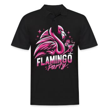 Flamingo Tier Rosa - Männer Poloshirt - Schwarz - Vorne - Kai (181cm)